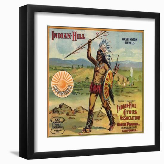 Indian Hill Brand - Pomona, California - Citrus Crate Label-Lantern Press-Framed Art Print
