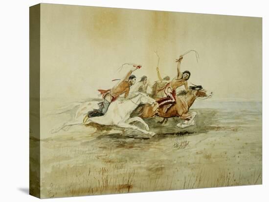 Indian Horse Race No. 4-Charles Marion Russell-Stretched Canvas