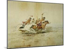 Indian Horse Race No. 4-Charles Marion Russell-Mounted Giclee Print