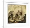 Indian Hospitality, Conversing with Signs-Alfred Jacob Miller-Framed Premium Giclee Print