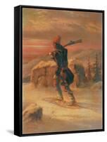 Indian Hunter in the Snow-Cornelius Krieghoff-Framed Stretched Canvas