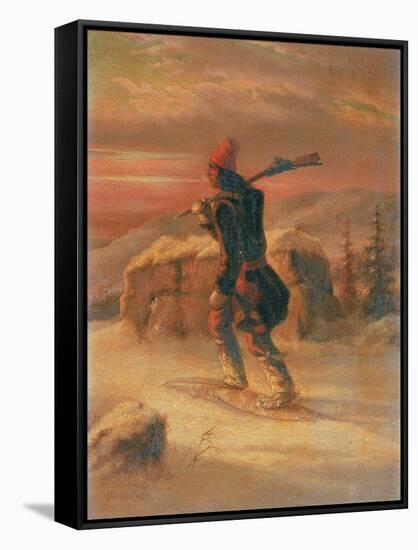 Indian Hunter in the Snow-Cornelius Krieghoff-Framed Stretched Canvas