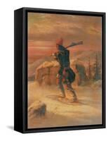 Indian Hunter in the Snow-Cornelius Krieghoff-Framed Stretched Canvas