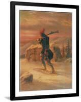 Indian Hunter in the Snow-Cornelius Krieghoff-Framed Giclee Print