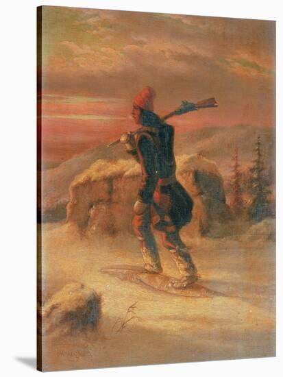 Indian Hunter in the Snow-Cornelius Krieghoff-Stretched Canvas