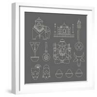 Indian Icons-vector pro-Framed Art Print