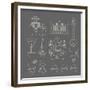 Indian Icons-vector pro-Framed Premium Giclee Print
