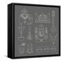 Indian Icons-vector pro-Framed Stretched Canvas