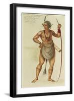 Indian in Body Paint-John White-Framed Premium Giclee Print