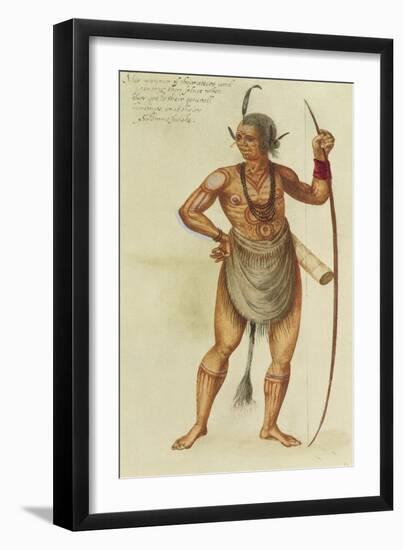 Indian in Body Paint-John White-Framed Premium Giclee Print