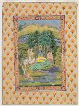 Krishna and the Gopis (Gouache on Paper)-Indian-Giclee Print