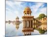 Indian Landmarks - Gadi Sagar Temple on Gadisar Lake - Jaisalmer, Rajasthan-pzAxe-Mounted Photographic Print