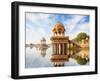 Indian Landmarks - Gadi Sagar Temple on Gadisar Lake - Jaisalmer, Rajasthan-pzAxe-Framed Photographic Print