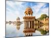 Indian Landmarks - Gadi Sagar Temple on Gadisar Lake - Jaisalmer, Rajasthan-pzAxe-Mounted Photographic Print