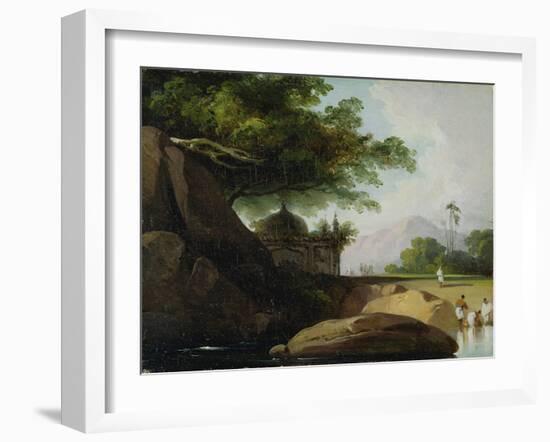 Indian Landscape with Temple, C.1815-George Chinnery-Framed Giclee Print