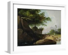 Indian Landscape with Temple, C.1815-George Chinnery-Framed Giclee Print