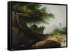 Indian Landscape with Temple, C.1815-George Chinnery-Framed Stretched Canvas