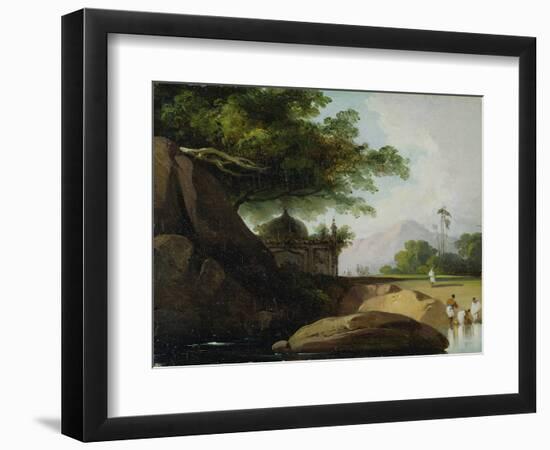 Indian Landscape with Temple, C.1815-George Chinnery-Framed Giclee Print