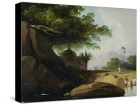 Indian Landscape with Temple, C.1815-George Chinnery-Stretched Canvas