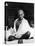 Indian Leader Mohandas Gandhi Sitting Cross Legged at Prayer Meeting-null-Stretched Canvas