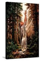 Indian Maiden Pray in Woods Art Print Poster-null-Stretched Canvas