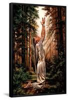 Indian Maiden Pray in Woods Art Print Poster-null-Framed Poster