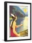 Indian Maiden Watching the Sunset-null-Framed Giclee Print