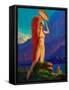 Indian Maiden With Tom Tom-Edward Eggleston-Framed Stretched Canvas