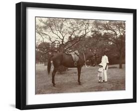 Indian Man and Girl with Horse-null-Framed Photographic Print