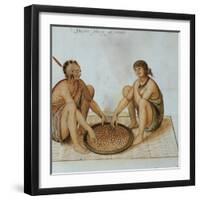 Indian Man and Woman Eating-John White-Framed Giclee Print