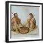 Indian Man and Woman Eating-John White-Framed Giclee Print