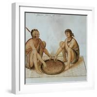 Indian Man and Woman Eating-John White-Framed Giclee Print