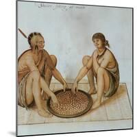 Indian Man and Woman Eating-John White-Mounted Giclee Print