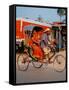 Indian Man in Bicycle Rickshaw, India-Dee Ann Pederson-Framed Stretched Canvas