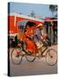 Indian Man in Bicycle Rickshaw, India-Dee Ann Pederson-Stretched Canvas