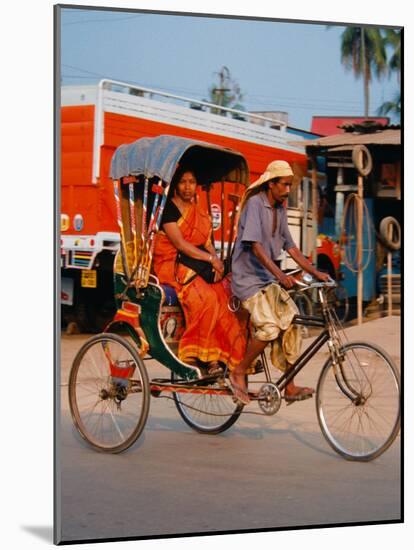 Indian Man in Bicycle Rickshaw, India-Dee Ann Pederson-Mounted Photographic Print