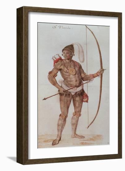 Indian Man of Florida-John White-Framed Giclee Print