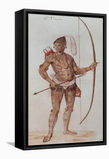 Indian Man of Florida-John White-Framed Stretched Canvas