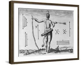 Indian Markings, Engraved by Theodor De Bry (1528-1598)-John White-Framed Giclee Print