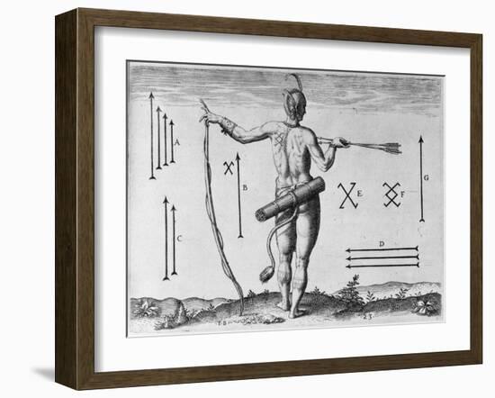 Indian Markings, Engraved by Theodor De Bry (1528-1598)-John White-Framed Giclee Print