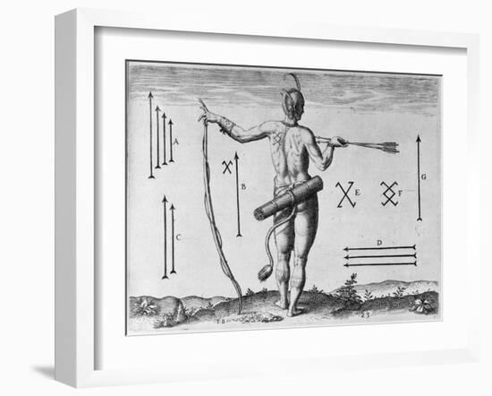 Indian Markings, Engraved by Theodor De Bry (1528-1598)-John White-Framed Giclee Print