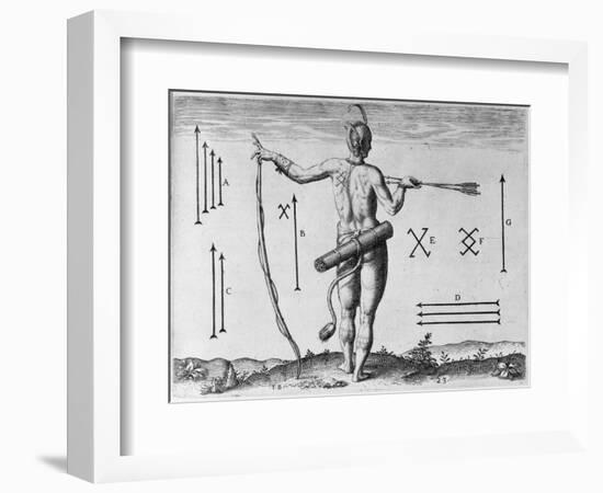 Indian Markings, Engraved by Theodor De Bry (1528-1598)-John White-Framed Giclee Print