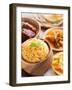 Indian Meal Biryani Rice, Chicken Curry, Acar Vegetable, Roti Chapatti and Papadom.-szefei-Framed Photographic Print