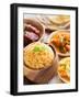 Indian Meal Biryani Rice, Chicken Curry, Acar Vegetable, Roti Chapatti and Papadom.-szefei-Framed Photographic Print
