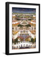 Indian Miniature Painting of a Lavish Palace Complex-null-Framed Giclee Print