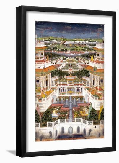 Indian Miniature Painting of a Lavish Palace Complex-null-Framed Giclee Print