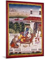 Indian Miniature Showing Krishna and a Princess on a Couch, 18th Century-null-Mounted Giclee Print