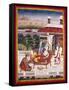 Indian Miniature Showing Krishna and a Princess on a Couch, 18th Century-null-Framed Stretched Canvas