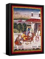 Indian Miniature Showing Krishna and a Princess on a Couch, 18th Century-null-Framed Stretched Canvas