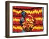 Indian Muslim Artisan Carries Freshly Dyed Kalawa-null-Framed Photographic Print